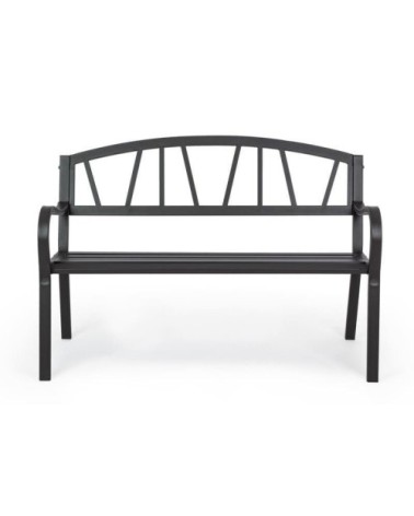 Banc de jardin en acier gris anthracite