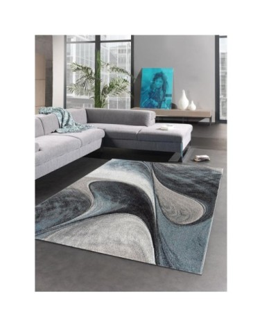 Tapis salon bleu 160x160 carré