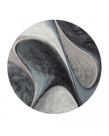 Tapis salon bleu 120x120 rond