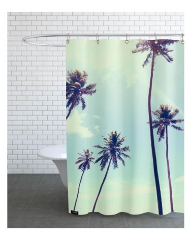 Rideau de douche en polyester en bleu & turquoise 150x200