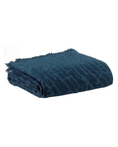 Jeté Inès en coton encre 240 x 260