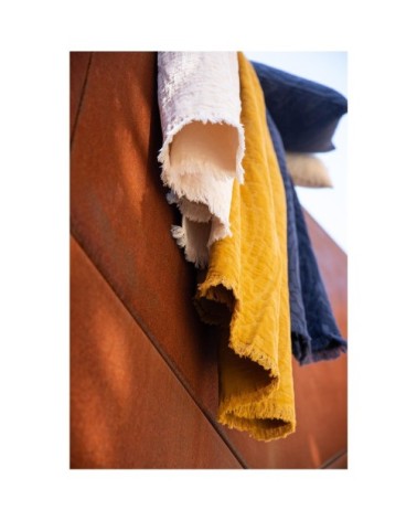 Jeté Inès en coton encre 240 x 260