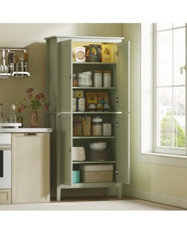 Buffet cuisine avec LED réglable détecteur de mouvement MDF vert