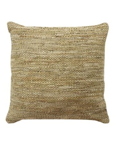 Coussin en cuir tressé ocre 70x70