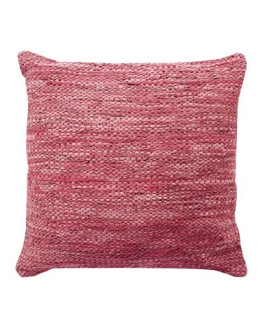Coussin en cuir tressé burgundy 45x45