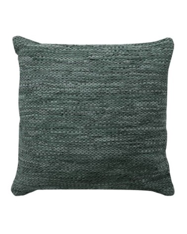 Coussin en cuir tressé gris 45x45
