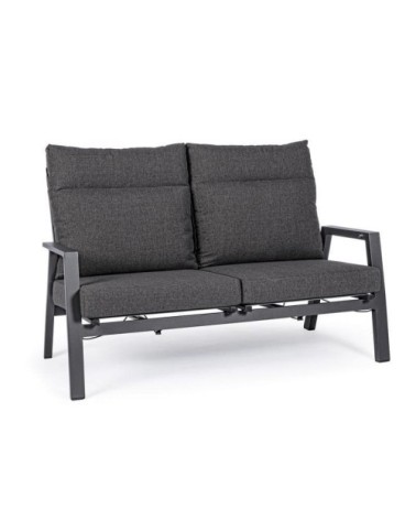 Canapé de jardin inclinable en aluminium gris anthracite