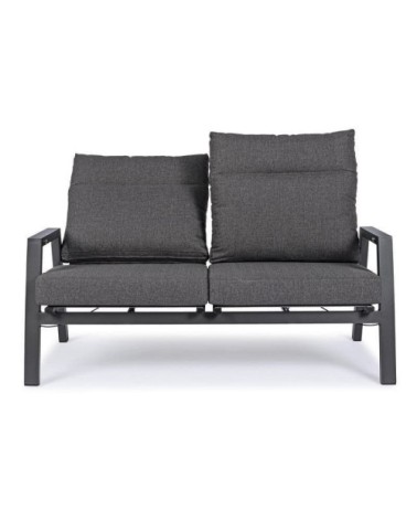 Canapé de jardin inclinable en aluminium gris anthracite