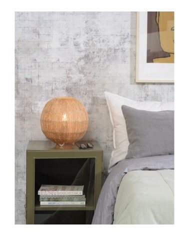 Lampe de table bambou jute D25cm