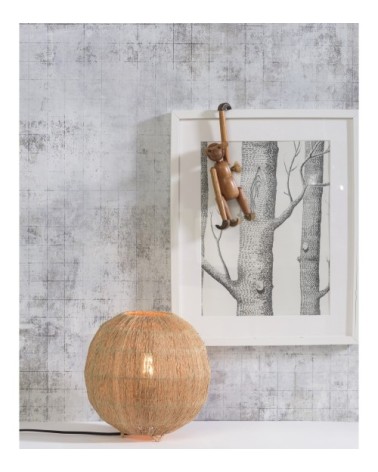 Lampe de table bambou jute D25cm