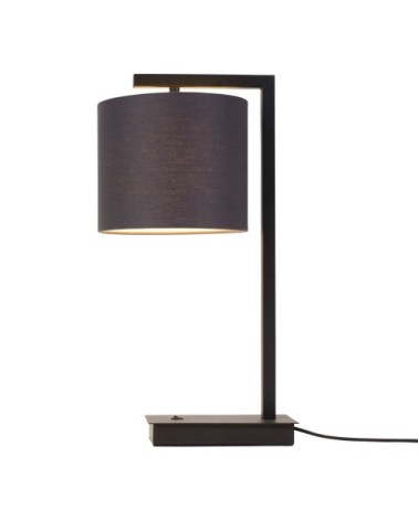 Lampe de table noire et abat-jour H44cm
