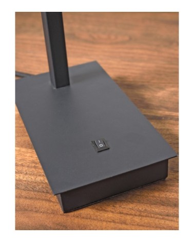 Lampe de table noire et abat-jour H44cm