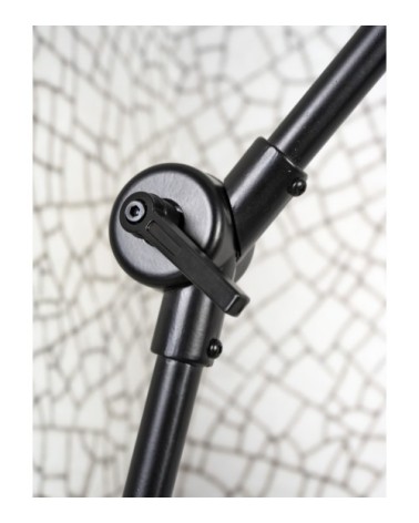 Lampe de table noire flexible et abat-jour gris foncé H100cm