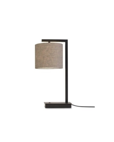 Lampe de table noire et abat-jour H44cm