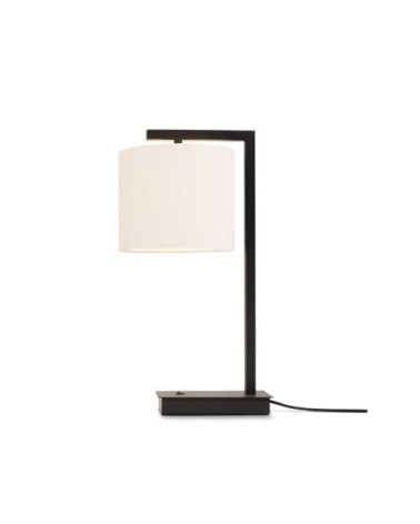 Lampe de table noire et abat-jour H44cm