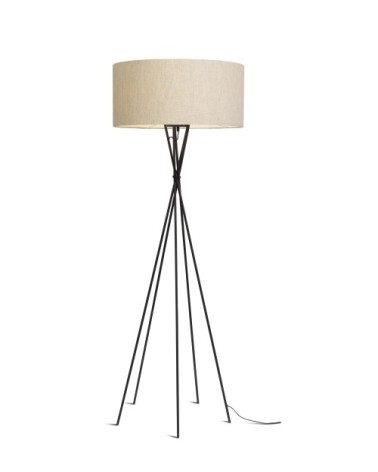 Lampadaire avec pieds noirs et abat-jour H175cm