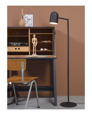 Lampadaire en métal noir H141cm