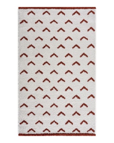 Tapis shaggy salon en laine artificielle terracotta 120X160