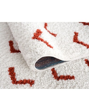 Tapis shaggy salon en laine artificielle terracotta 120X160