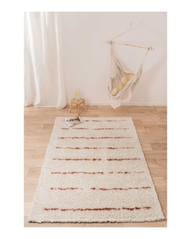 Tapis shaggy salon en laine artificielle terracotta 200X280