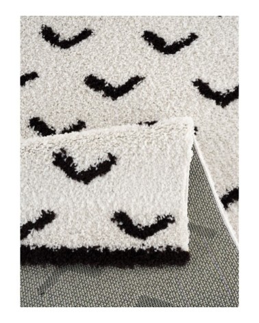 Tapis shaggy salon en laine artificielle crème latte 120X160