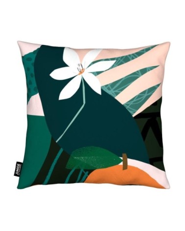 Coussin en microfibre en rose & vert 40x40