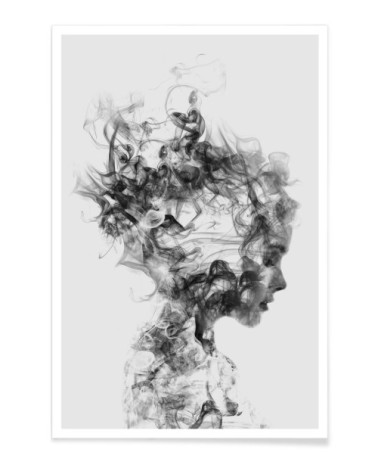 Affiche blanc & gris 40x60