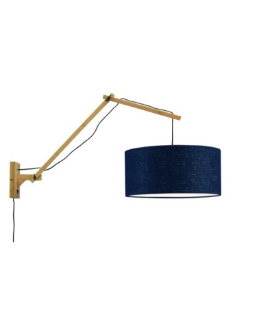 Applique bambou/lin bleu L95cm