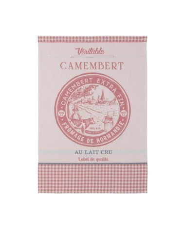 Torchon en jacquard de coton rouge 50x75