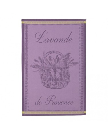 Torchon en jacquard de coton violet 50x75