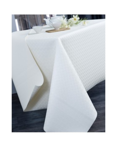 Protège table PVC blanc ovale 135x220 cm