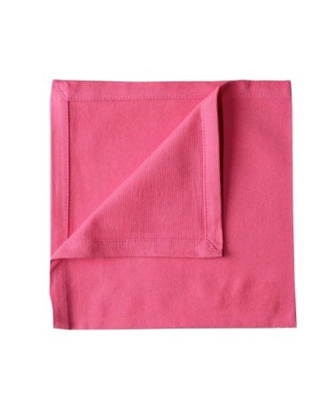 Serviette de table unie et colorée coton fuschia 40 x 40