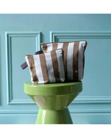 Trousse de toilette en coton bio matcha 18 x 22 x 8 cm