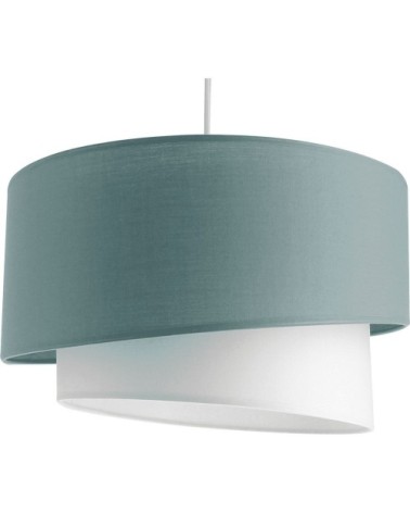 Suspension cylindre textile bleu D38cm