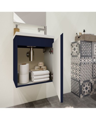Meuble lave-mains bleu nuit