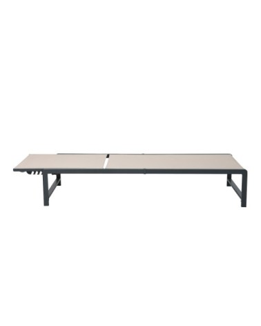 Chaise longue de jardin réglable en métal, grise