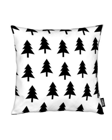 Coussin en microfibre en blanc & noir 40x40