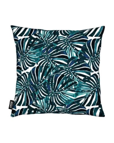 Coussin en microfibre en blanc & vert 40x40