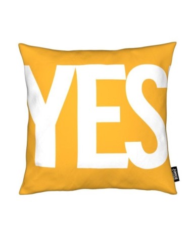 Coussin en microfibre en blanc & jaune 40x40