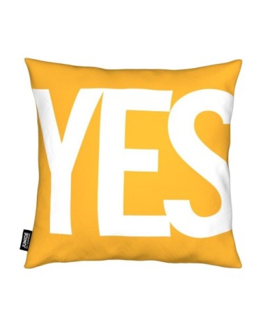 Coussin en microfibre en blanc & jaune 40x40
