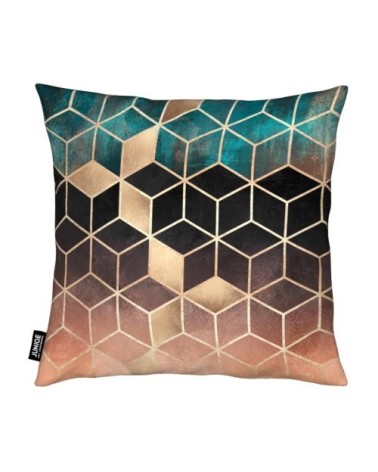 Coussin en microfibre en rose & turquoise 40x40