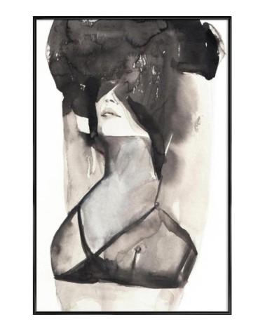 Affiche dans cadre standard (noir) blanc & gris 30x45