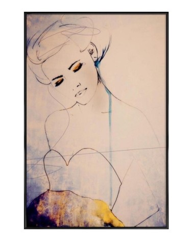 Affiche dans cadre standard (noir) blanc ivoire & jaune 30x45