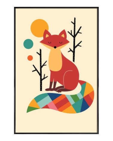 Affiche dans cadre standard (noir) blanc ivoire & multicolore 30x45