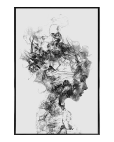 Affiche dans cadre standard (noir) blanc & gris 30x45