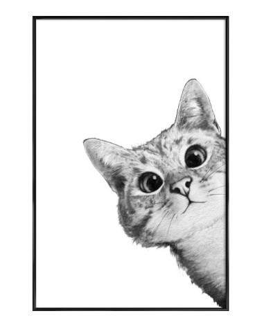 Affiche dans cadre standard (noir) gris 20x30