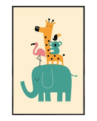 Affiche dans cadre standard (noir) blanc ivoire & jaune 40x60