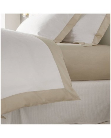 Drap housse luxe en Satin de coton Beige 180x200 cm