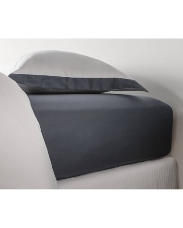 Drap housse luxe en Satin de coton Gris 200x200 cm