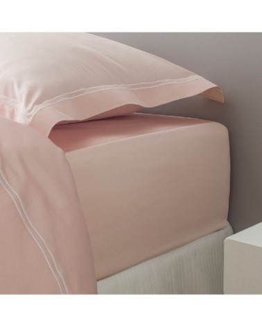 Drap housse luxe en Satin de coton Rose pâle 180x200 cm